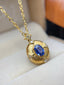 14K GOLD 0.70 CT NATURAL SAPPHIRE & DIAMOND PENDANT( WITHOUT CHAIN )
