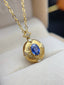 14K GOLD 0.70 CT NATURAL SAPPHIRE & DIAMOND PENDANT( WITHOUT CHAIN )
