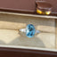 14K GOLD 3.97 CTW NATURAL AQUAMARINE & TOPAZ RING