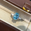 14K GOLD 3.97 CTW NATURAL AQUAMARINE & TOPAZ RING