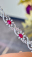 14K GOLD 4.6 CT NATURAL RUBY & DIAMOND BRACELET