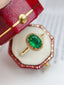 14K GOLD 1.20 CT NATURAL EMERALD & DIAMOND RING