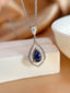 14K GOLD 1.10 CT NATURAL SAPPHIRE & DIAMOND PENDANT( WITHOUT CHAIN )
