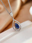 14K GOLD 1.10 CT NATURAL SAPPHIRE & DIAMOND PENDANT( WITHOUT CHAIN )