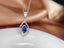14K GOLD 1.10 CT NATURAL SAPPHIRE & DIAMOND PENDANT( WITHOUT CHAIN )