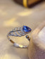 14K GOLD 1.00 CT NATURAL SAPPHIRE & DIAMOND RING