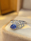 14K GOLD 1.00 CT NATURAL SAPPHIRE & DIAMOND RING