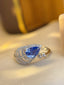 14K GOLD 1.00 CT NATURAL SAPPHIRE & DIAMOND RING