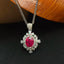 14K GOLD 1.10 CT NATURAL RUBY & DIAMOND PENDANT( WITHOUT CHAIN )