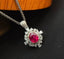 14K GOLD 1.10 CT NATURAL RUBY & DIAMOND PENDANT( WITHOUT CHAIN )