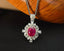 14K GOLD 1.10 CT NATURAL RUBY & DIAMOND PENDANT( WITHOUT CHAIN )