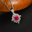 14K GOLD 1.10 CT NATURAL RUBY & DIAMOND PENDANT( WITHOUT CHAIN )