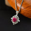 14K GOLD 1.10 CT NATURAL RUBY & DIAMOND PENDANT( WITHOUT CHAIN )