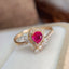 14K GOLD 0.45 CT NATURAL RUBY & DIAMOND RING