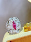 14K GOLD 2 CTW NATURAL RUBY & DIAMOND RING