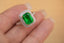 14K GOLD 2.5 CT VIVID GREEN NATURAL EMERALD & DIAMOND RING