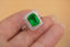 14K GOLD 2.5 CT VIVID GREEN NATURAL EMERALD & DIAMOND RING