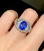 14K GOLD 2.65 CT NATURAL SAPPHIRE & DIAMOND RING