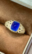 14K GOLD 3 CT NATURAL SAPPHIRE & DIAMOND RING