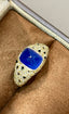 14K GOLD 3 CT NATURAL SAPPHIRE & DIAMOND RING