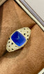 14K GOLD 3 CT NATURAL SAPPHIRE & DIAMOND RING