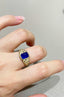 14K GOLD 3 CT NATURAL SAPPHIRE & DIAMOND RING