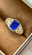 14K GOLD 3 CT NATURAL SAPPHIRE & DIAMOND RING