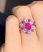 14K GOLD 1.65 CT NATURAL RUBY & DIAMOND & SAPPHIRE RING