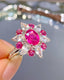 14K GOLD 1.65 CT NATURAL RUBY & DIAMOND & SAPPHIRE RING