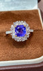14K GOLD 2.2 CT NATURAL SAPPHIRE & DIAMOND RING