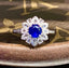 14K GOLD 1.2 CT NATURAL SAPPHIRE & DIAMOND & SAPPHIRE RING