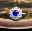 14K GOLD 1.2 CT NATURAL SAPPHIRE & DIAMOND & SAPPHIRE RING