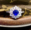 14K GOLD 1.2 CT NATURAL SAPPHIRE & DIAMOND & SAPPHIRE RING