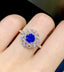 14K GOLD 1.2 CT NATURAL SAPPHIRE & DIAMOND & SAPPHIRE RING