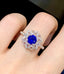 14K GOLD 1.2 CT NATURAL SAPPHIRE & DIAMOND & SAPPHIRE RING