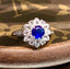 14K GOLD 1.2 CT NATURAL SAPPHIRE & DIAMOND & SAPPHIRE RING