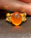 14K GOLD 7.8 CT NATURAL SPESSARTINE & DIAMOND RING