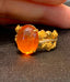 14K GOLD 7.8 CT NATURAL SPESSARTINE & DIAMOND RING