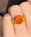 14K GOLD 7.8 CT NATURAL SPESSARTINE & DIAMOND RING