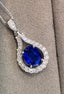 14K GOLD 2.31 CTW NATURAL SAPPHIRE & DIAMOND PENDANT( WITHOUT CHAIN )