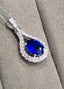 14K GOLD 2.31 CTW NATURAL SAPPHIRE & DIAMOND PENDANT( WITHOUT CHAIN )