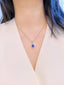 14K GOLD 2.31 CTW NATURAL SAPPHIRE & DIAMOND PENDANT( WITHOUT CHAIN )