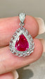 14K GOLD 1.32 CT NATURAL RUBY & DIAMOND PENDANT( WITHOUT CHAIN )
