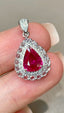 14K GOLD 1.32 CT NATURAL RUBY & DIAMOND PENDANT( WITHOUT CHAIN )