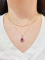 14K GOLD 1.32 CT NATURAL RUBY & DIAMOND PENDANT( WITHOUT CHAIN )