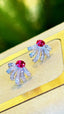 14K GOLD 0.6 CT NATURAL RUBY & DIAMOND EARRINGS