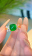 14K GOLD 3.39 CT VIVID GREEN NATURAL EMERALD & DIAMOND RING
