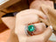 14K GOLD 4 CT NATURAL EMERALD & DIAMOND RING