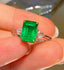 14K GOLD 2.3 CT VIVID GREEN NATURAL EMERALD & DIAMOND RING