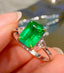 14K GOLD 2.3 CT VIVID GREEN NATURAL EMERALD & DIAMOND RING